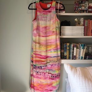Anthropologie Pastel Silk Dress